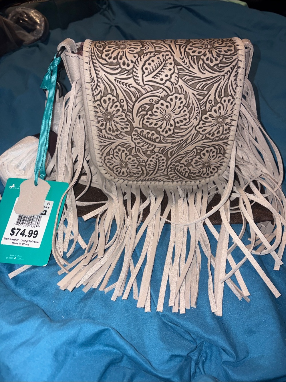 Montana West Fringed Tooled Crossbody Bag